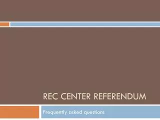 REC Center referendum
