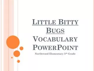 Little Bitty Bugs Vocabulary PowerPoint