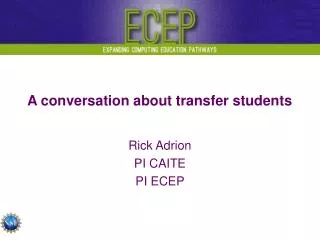 A conversation about transfer students