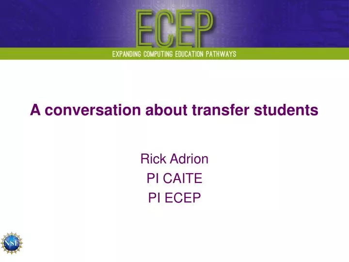 a conversation about transfer students