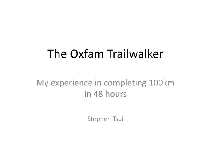 the oxfam trailwalker