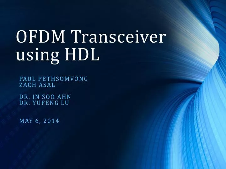 ofdm transceiver using hdl