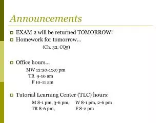 announcements