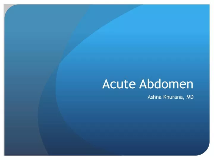 acute abdomen