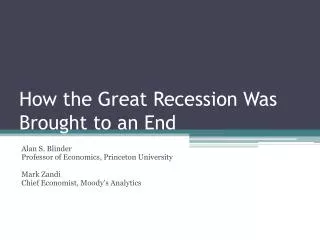 how the great recession was brought to an end