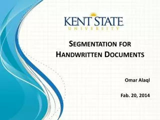 Segmentation for Handwritten Documents