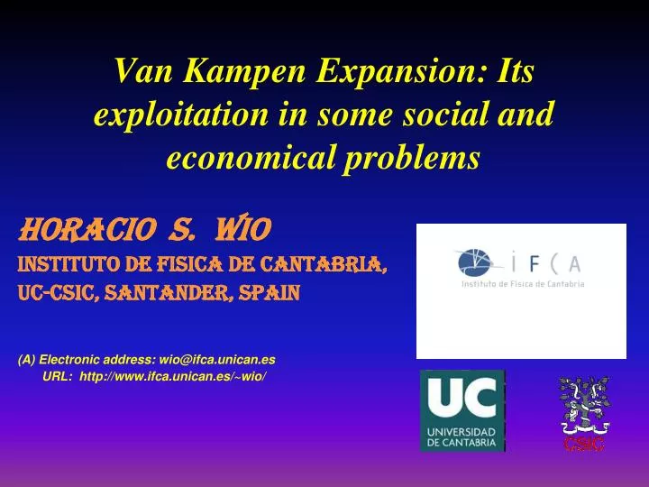 van kampen expansion its exploitation in some social and economical problems