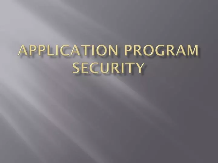 application program security