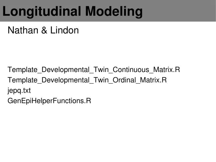 longitudinal modeling
