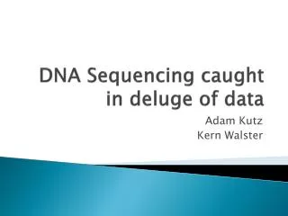 DNA Sequencing caught in deluge of data