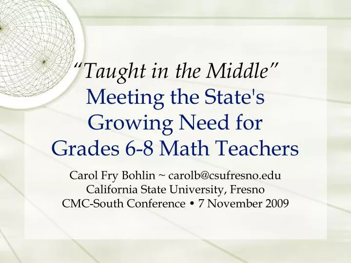 taught in the middle meeting the state s growing need for grades 6 8 math teachers