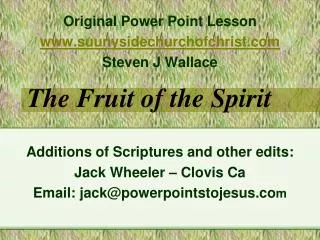 The Fruit of the Spirit