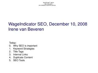 WageIndicator SEO, December 10, 2008 Irene van Beveren