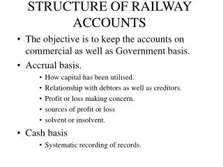 STRUCTURE OF RAILWAY ACCOUNTS