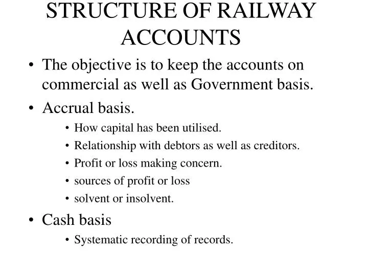 structure of railway accounts