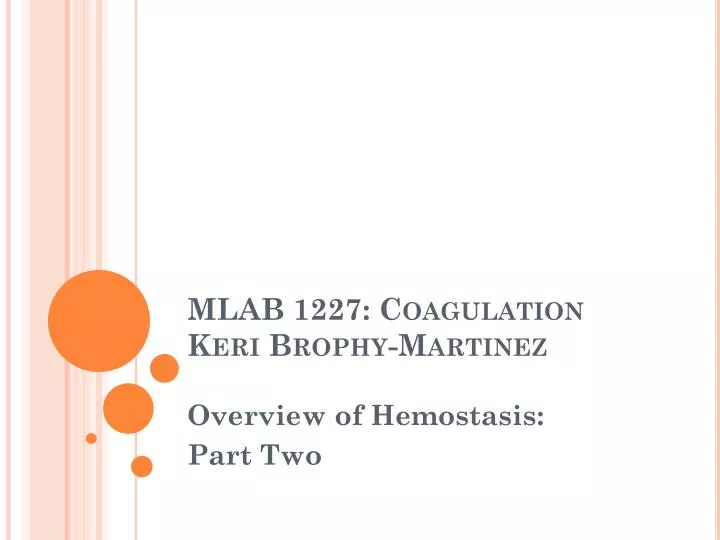 mlab 1227 coagulation k eri brophy martinez