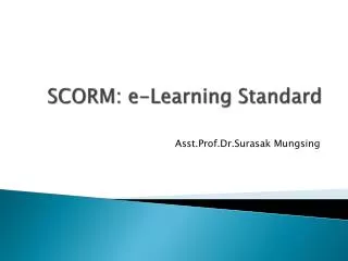 SCORM: e-Learning Standard