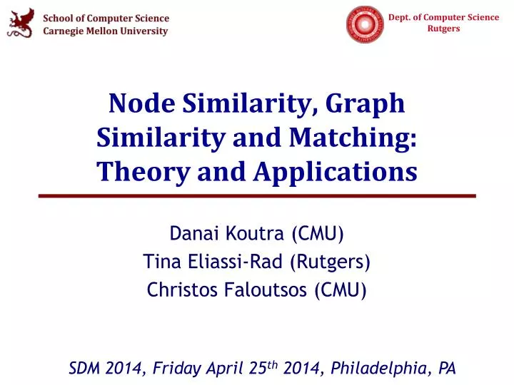 node similarity graph similarity and matching theory and applications