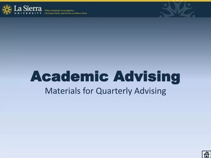 academic advising materials for quarterly advising