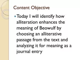content objective