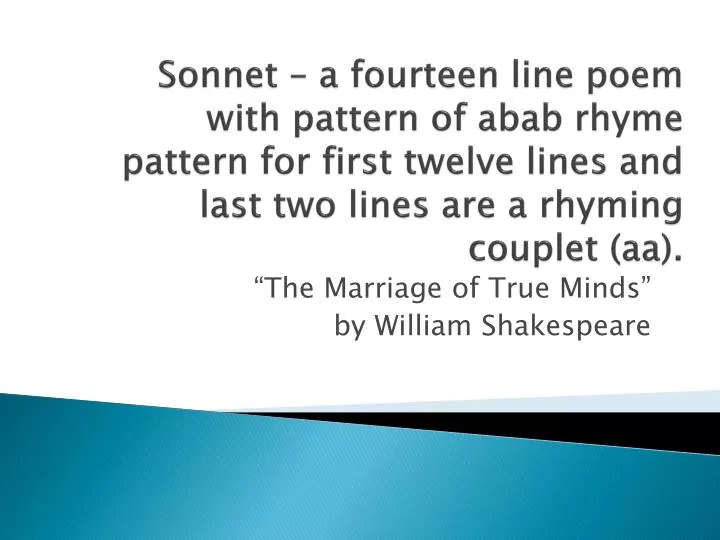 the marriage of true minds by william shakespeare
