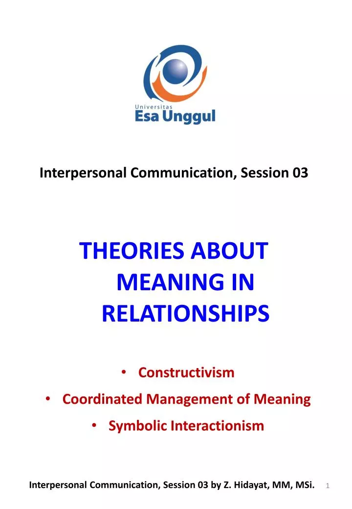 theories about meaning in relationships