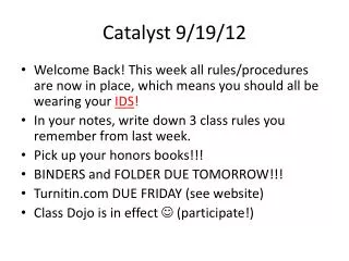 Catalyst 9/19/12