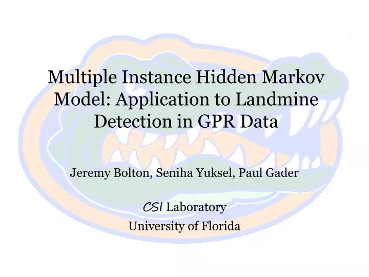multiple instance hidden markov model application to landmine detection in gpr data