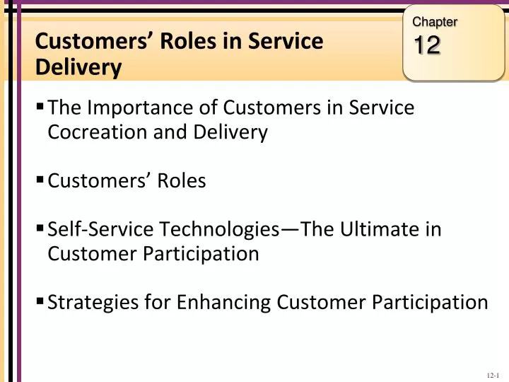 customers roles in service delivery