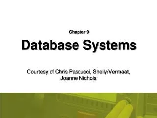 Chapter 9 Database Systems