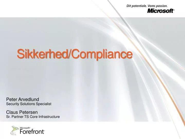 sikkerhed compliance