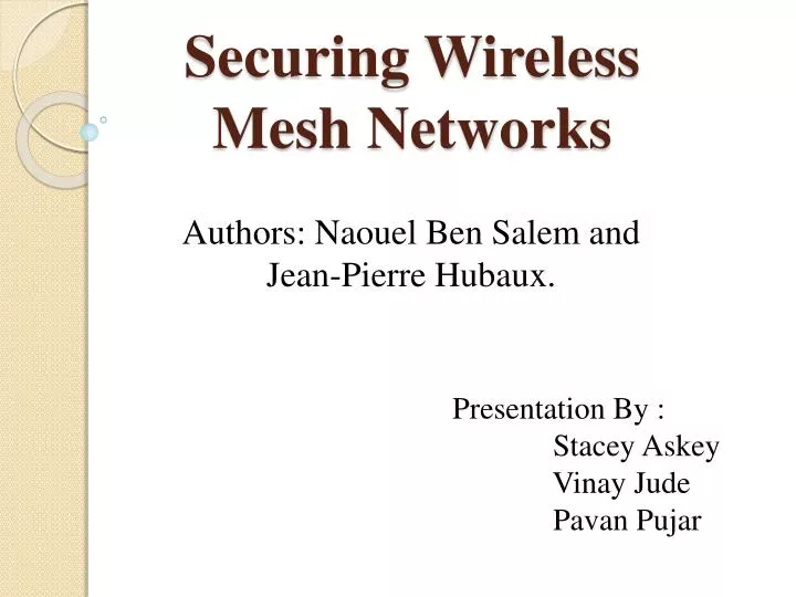 securing wireless mesh networks