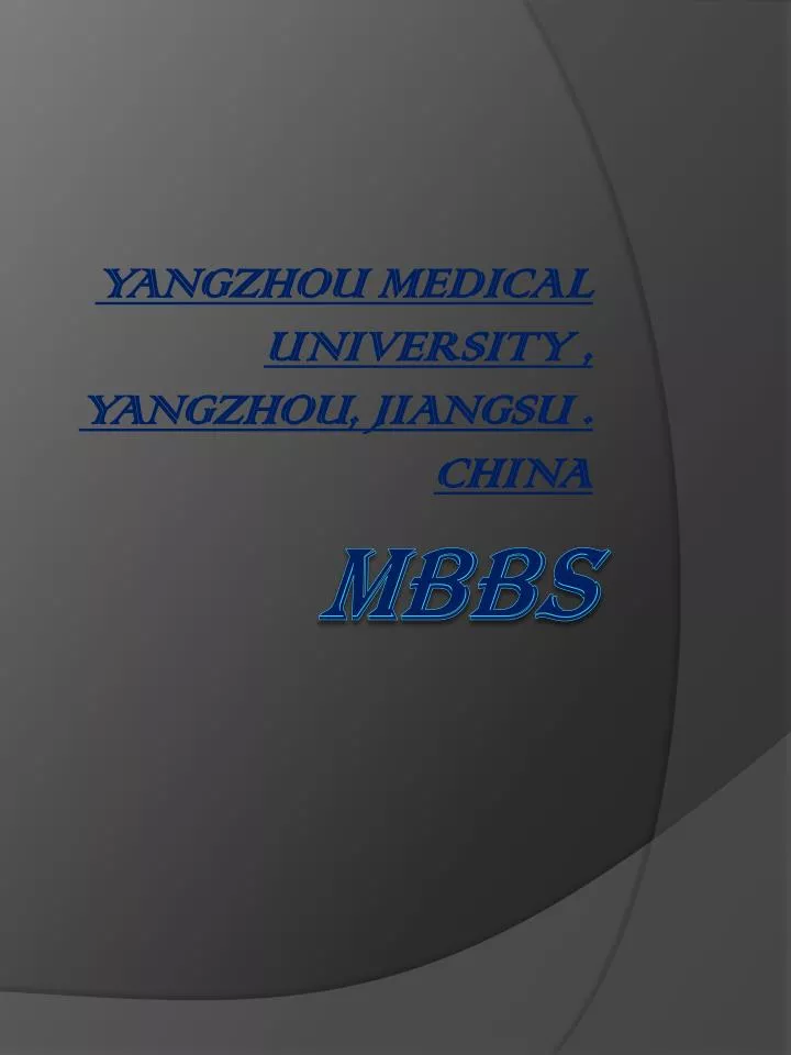 yangzhou medical university yangzhou jiangsu china