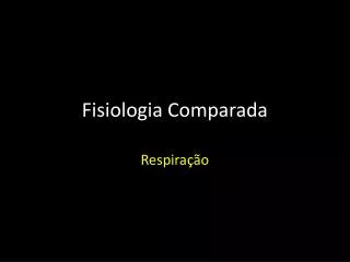 fisiologia comparada