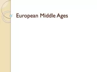 European Middle Ages