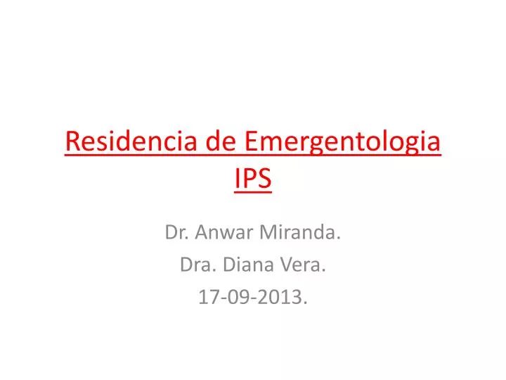 residencia de emergentologia ips