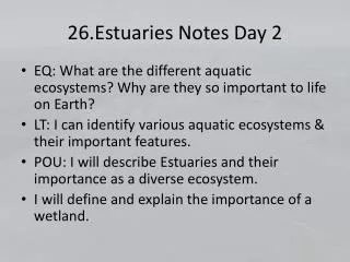 26.Estuaries Notes Day 2