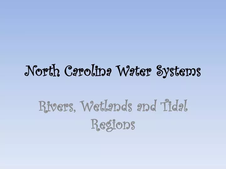 north carolina water systems