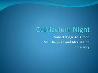 Curriculum Night