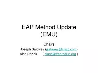 EAP Method Update (EMU)