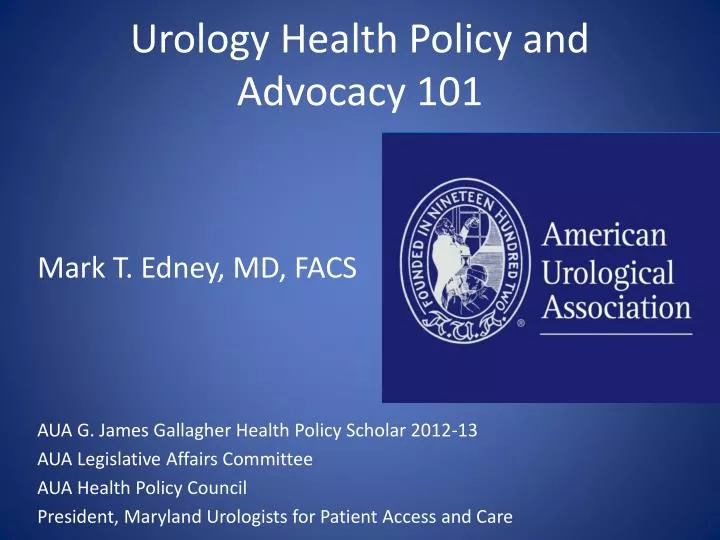 urology health policy and advocacy 101