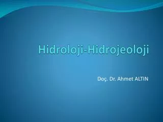 hidroloji hidrojeoloji