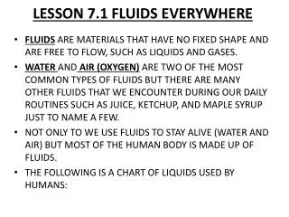 LESSON 7.1 FLUIDS EVERYWHERE