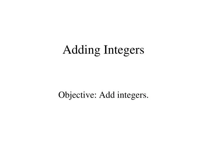 adding integers