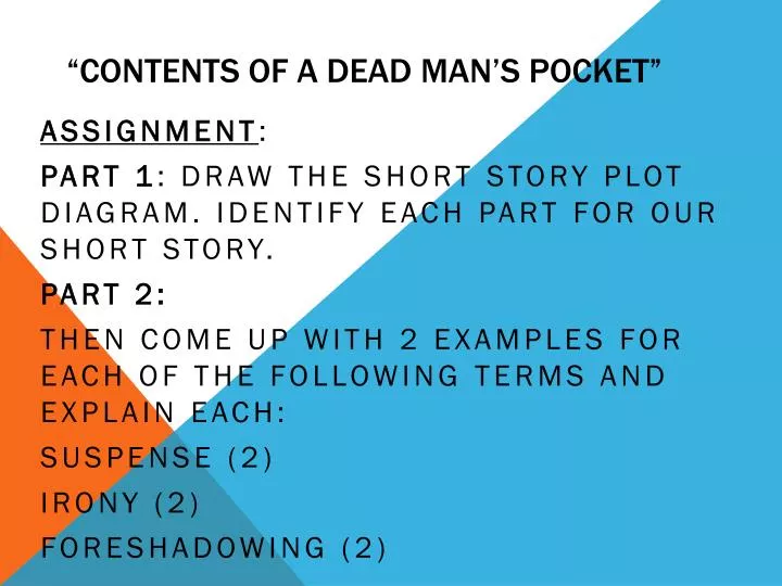 contents of a dead man s pocket