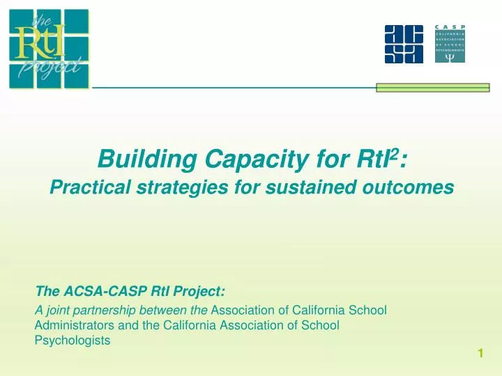 building capacity for rti 2 practical strategies for sustained outcomes