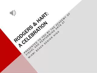 Rodgers &amp; Hart: A Celebration