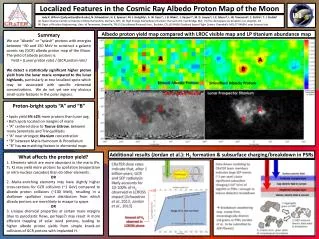 Localized Features in the Cosmic Ray Albedo Proton Map of the Moon