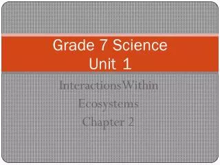Interactions W ithin Ecosyst e ms Chapter 2