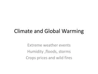 climate and global warming